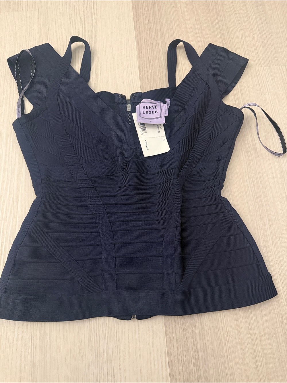 Herve Leger Navy Structured Bandage Camisole